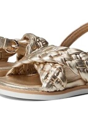Sam Edelman Kids Vita Mini Sandals Gold Leaf Size 4 Medium New